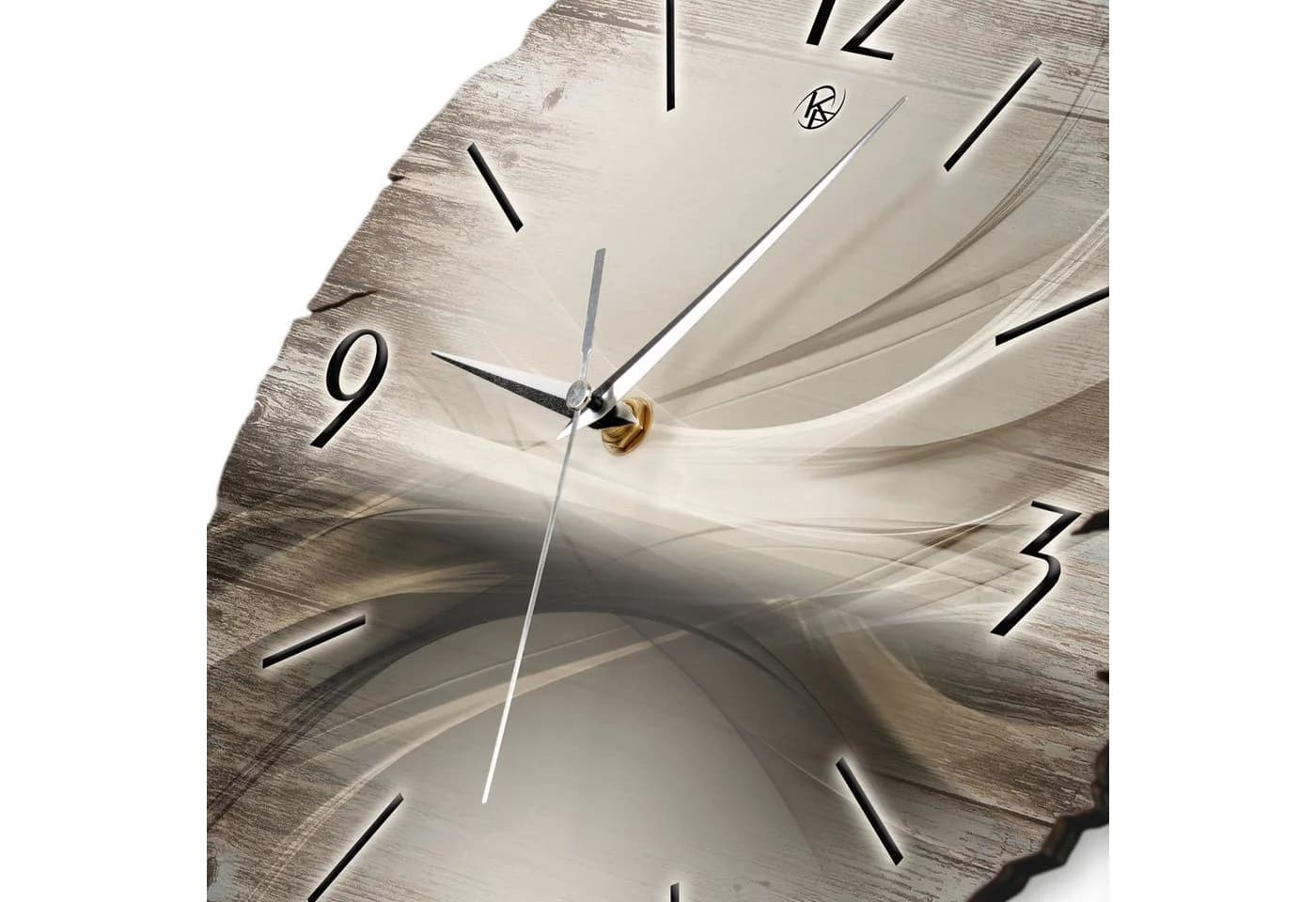 Kreative Feder Wanduhr Silverline Naturholz Ø 30cm Silber - Bild 4