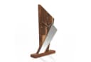 Kreative Feder Standuhr „Brown Square“ Massivholz Braun Metall-Look Bild 1