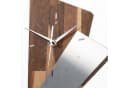 Kreative Feder Standuhr „Brown Square“ Massivholz Braun Metall-Look Bild 3
