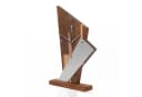Kreative Feder Standuhr „Brown Square“ Massivholz Braun Metall-Look Bild 4