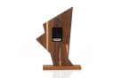 Kreative Feder Standuhr „Brown Square“ Massivholz Braun Metall-Look Bild 5