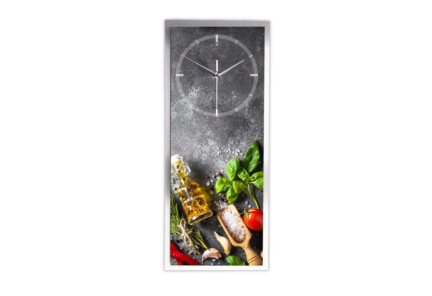 Kreative Feder Wanduhr Kräuter 3D Aluminium Leise - Bild 2