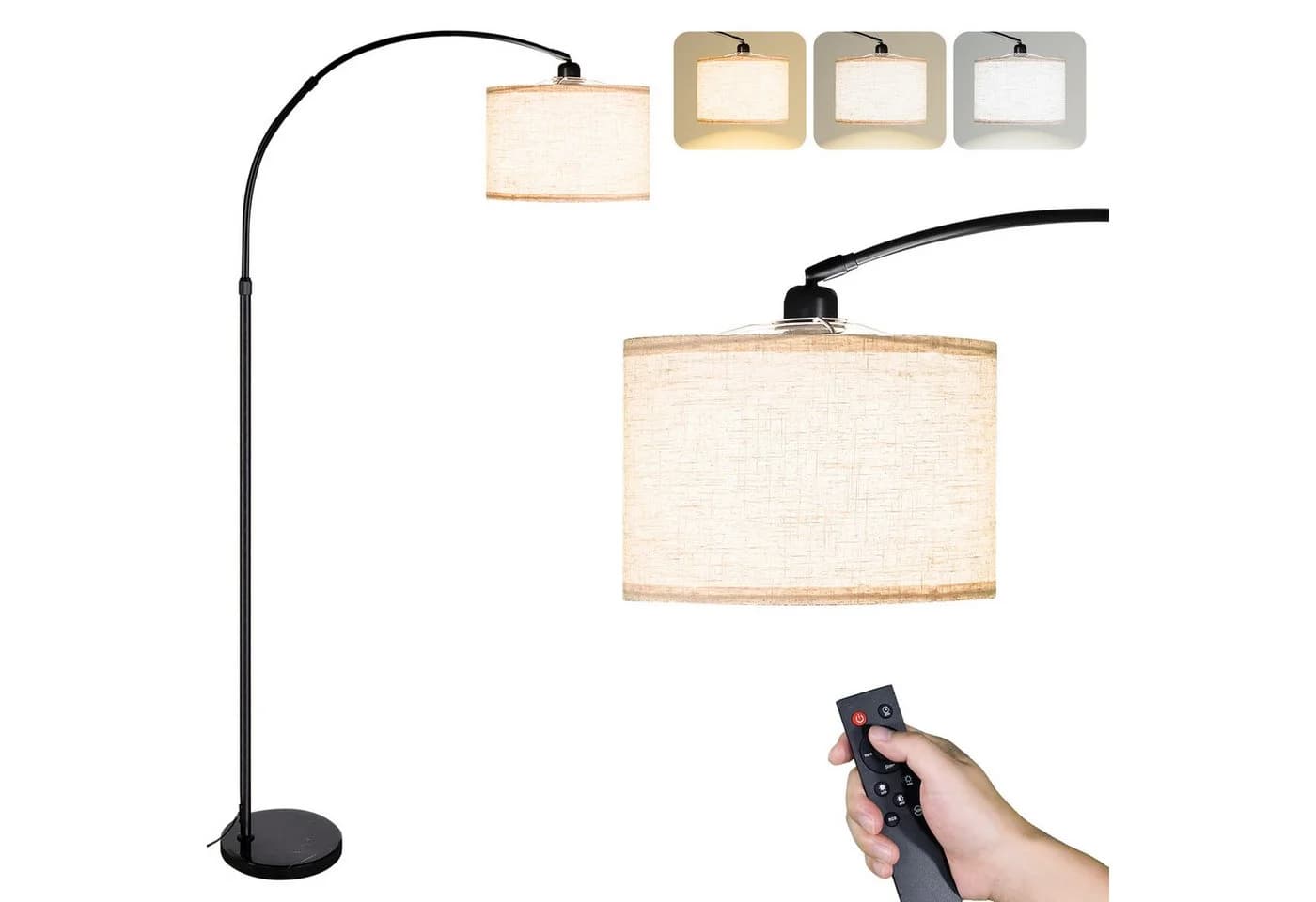 CCLIFE Bogenlampe Stehlampe LED E27 dimmbar weiß - Bild 2