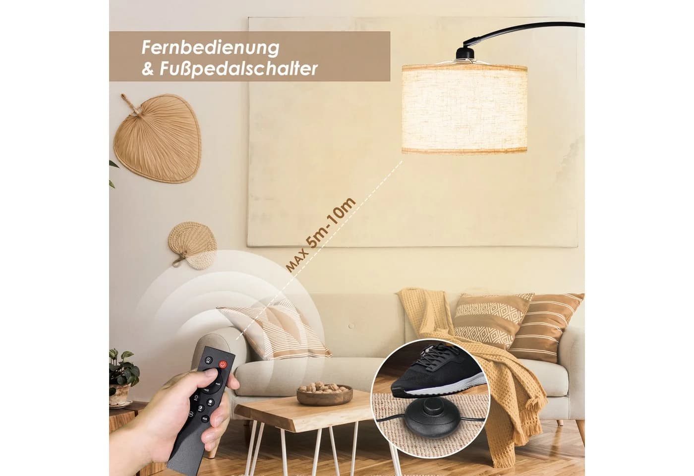 CCLIFE Bogenlampe Stehlampe LED E27 dimmbar weiß - Bild 3