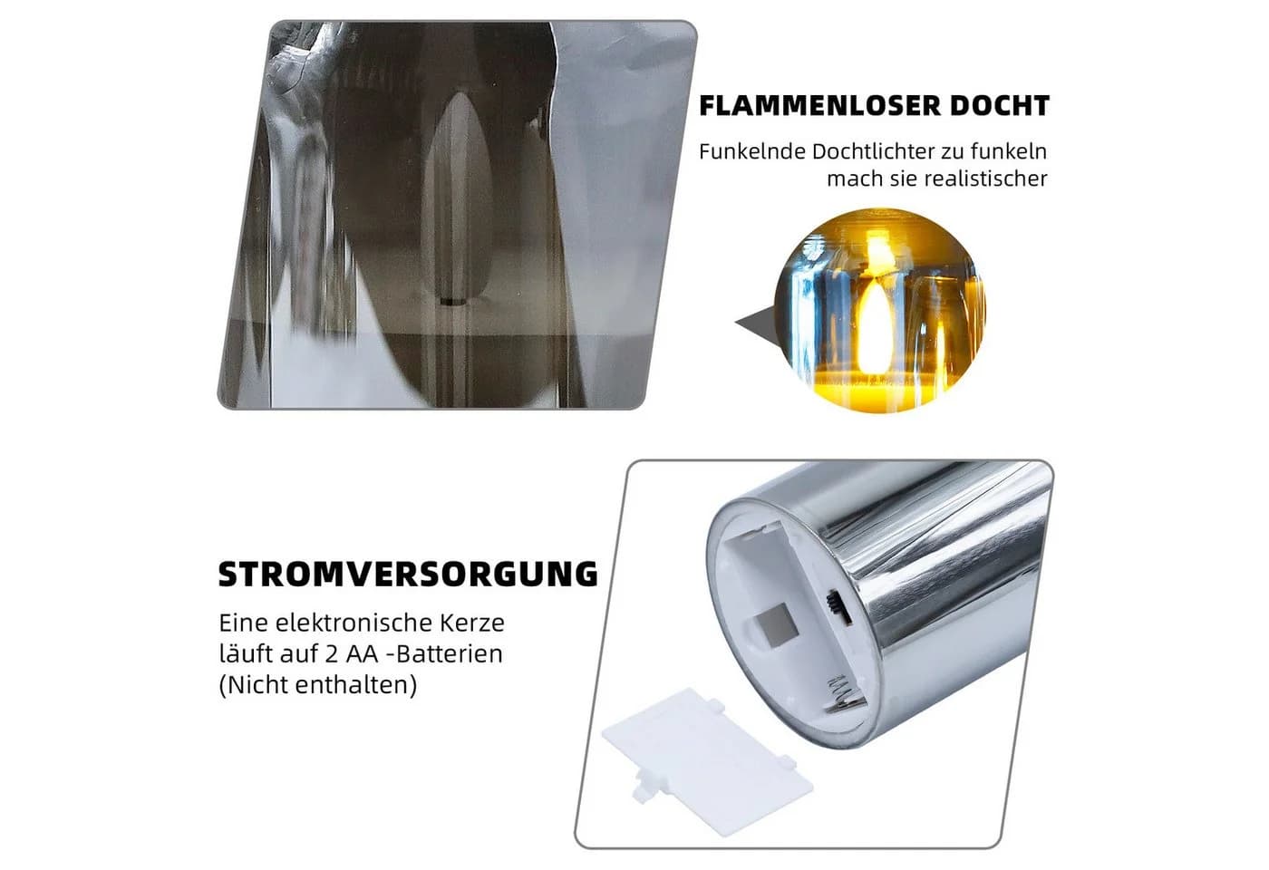 CCLIFE LED-Kerzen 3er Set mit Fernbedienung Timer 300h - Bild 4