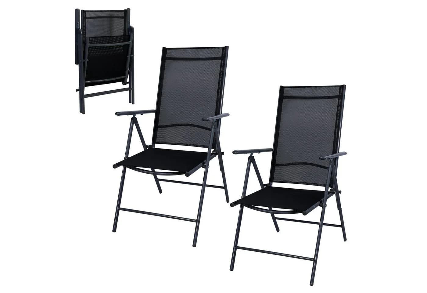 CCLIFE Klappstuhl Gartenstuhl 2er Set Teslin-Gewebe verstellbar - Bild 2
