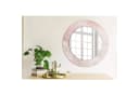 Tulup Wandspiegel Rund mit Grafik Rosa Glasrahmen Modern Bild 3