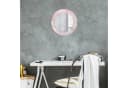 Tulup Wandspiegel Rund mit Grafik Rosa Glasrahmen Modern Bild 5