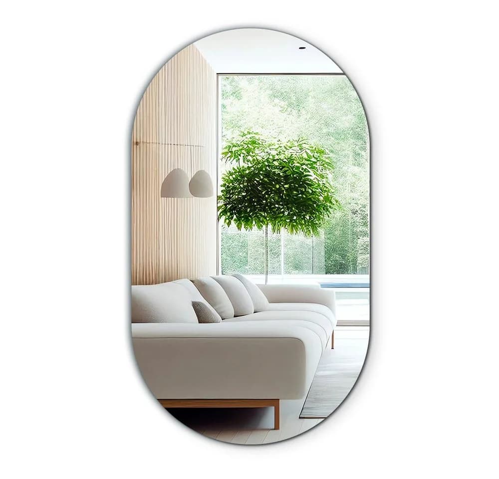 Tulup Wandspiegel Oval Unregelmäßig Badezimmerspiegel Glas - Bild 2