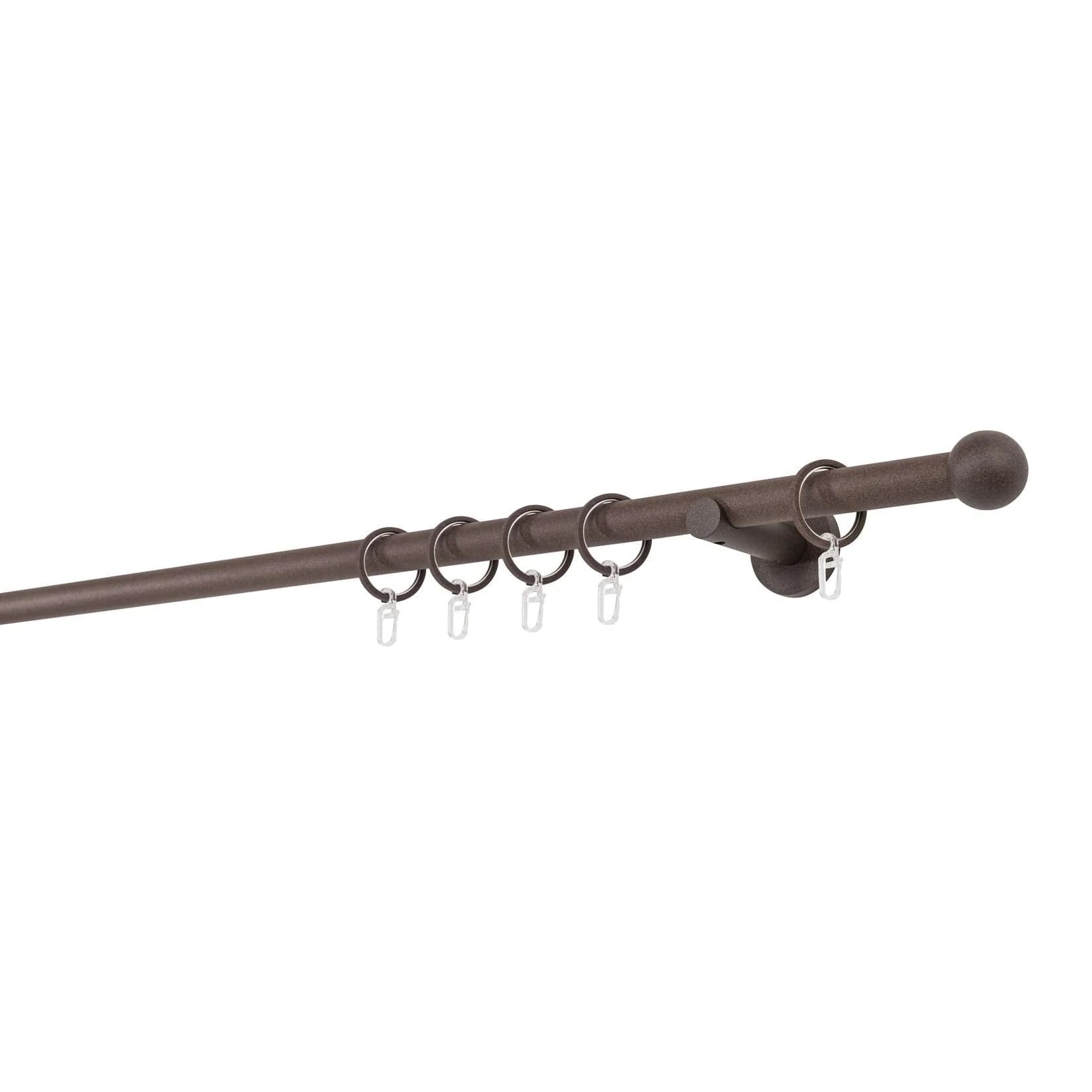 mydeco Gardinenstange 20mm Ball Wandträger 6,5 cm Braun