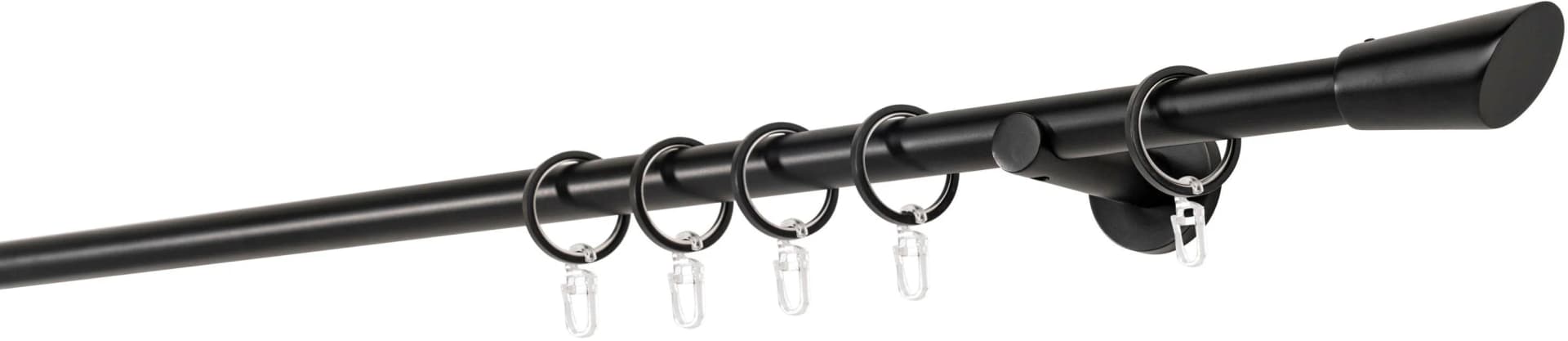 MYDECO Gardinenstange Schwarz 20mm Wandträger 6,5cm