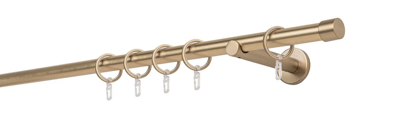 ONDECO Gardinenstange Rundrohr Wandabstand 12cm Kappe, Ø 20 mm, 1-läufig-läufig, Wunschmaßlänge, Bohren, verschraubt - Bild 2