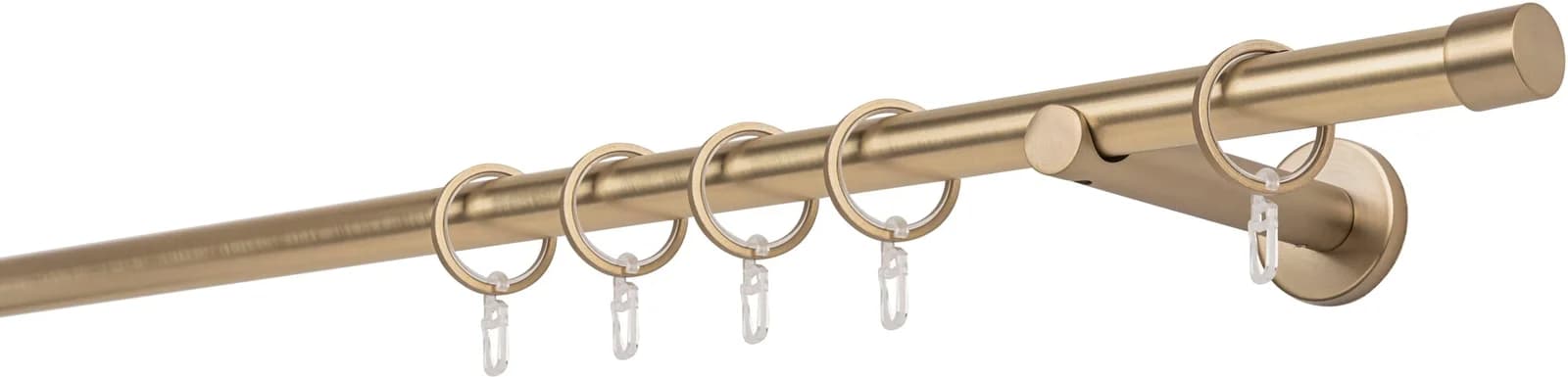ONDECO Gardinenstange Rundrohr Wandabstand 12cm Kappe, Ø 20 mm, 1-läufig-läufig, Wunschmaßlänge, Bohren, verschraubt - Bild 3