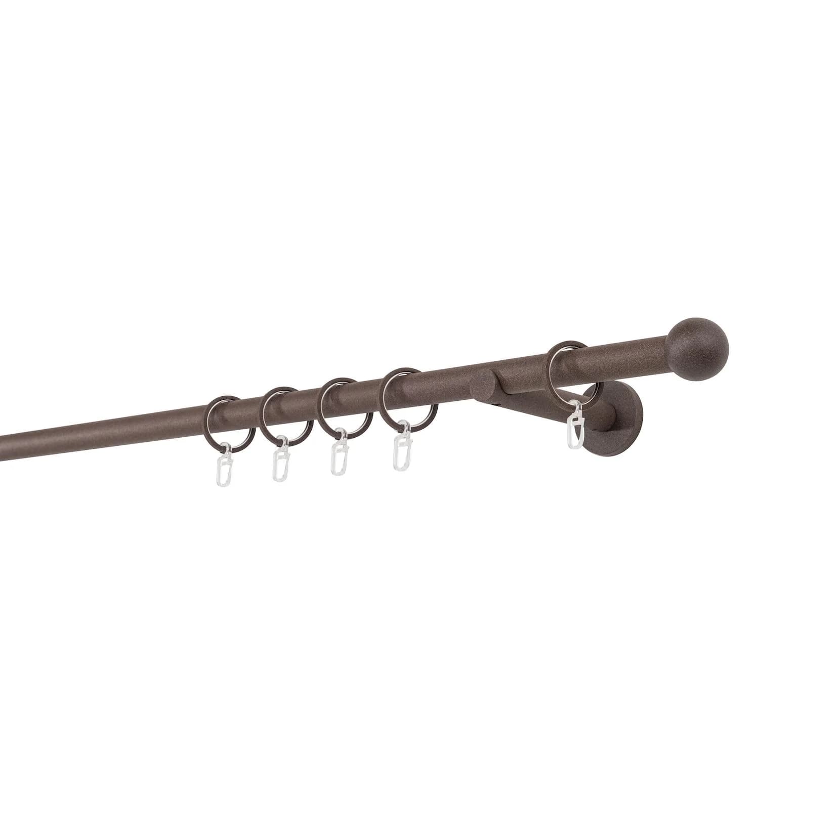 Gardinenstange MYDECO 20mm Ball Wandträger 12 cm Braun