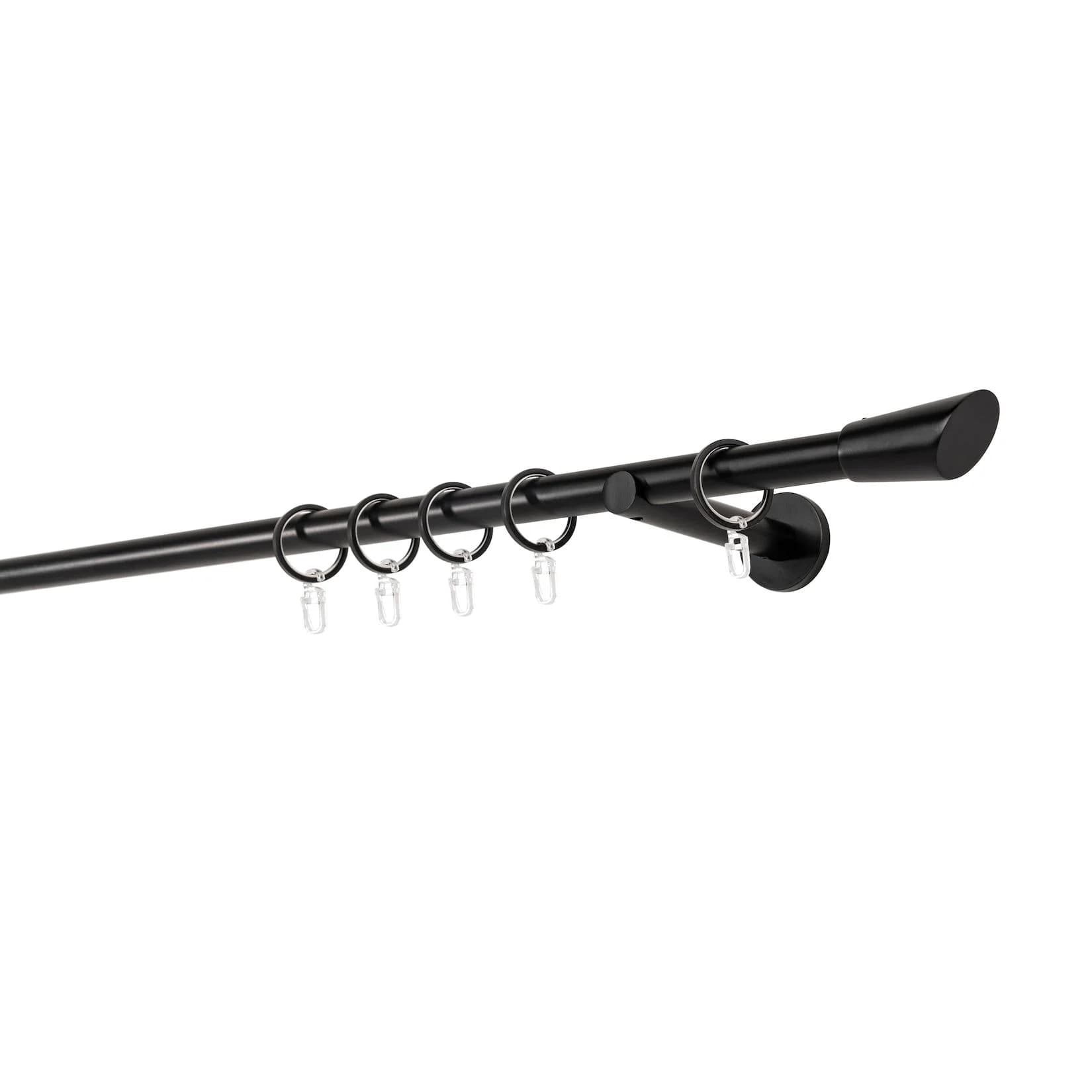 ONDECO Vorhangstange 20mm Schwarz 140cm
