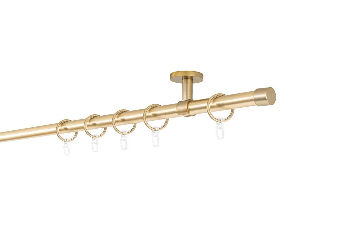 ONDECO Gardinenstange Rundrohr Deckenabstand 4cm Kappe, Ø 20 mm, 1-läufig-läufig, Wunschmaßlänge, Bohren, verschraubt - Bild 2