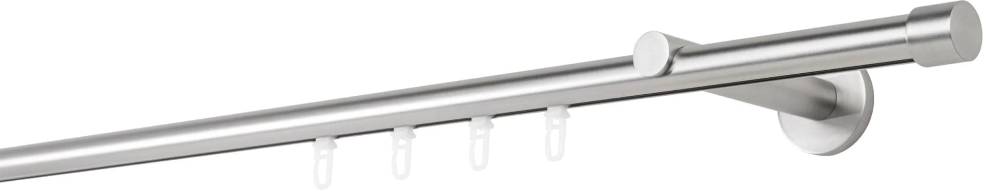 mydeco Gardinenstange Cap 20mm Innenlauf Silber 180cm Wandmontage