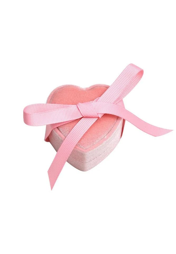 Hey Happiness Schmuckkasten Herzform Rosa Samt Ringbox Geschenk - Bild 2