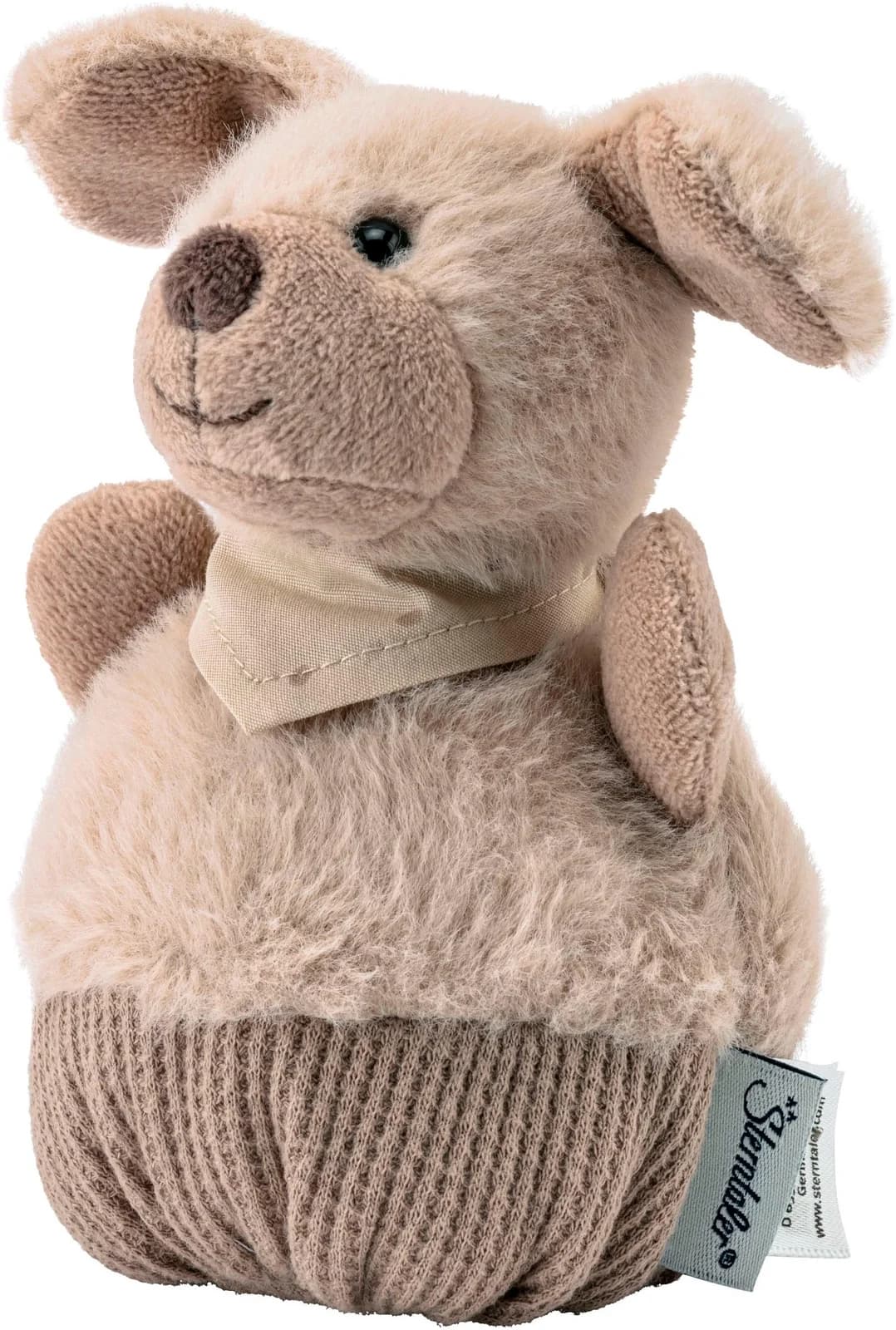 Sterntaler® Greifspielzeug Knuddelsäckchen Hund Lucky, mit Rasselball Beige/Grau
