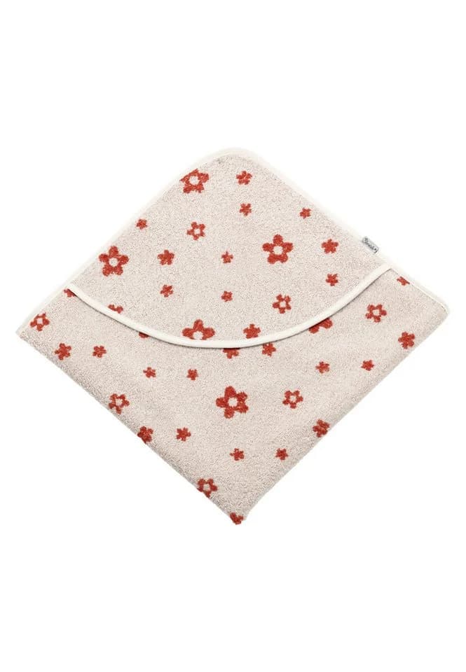 STERNTALER Kapuzenhandtuch 80x80 cm beige Frottee Blumen - Bild 2