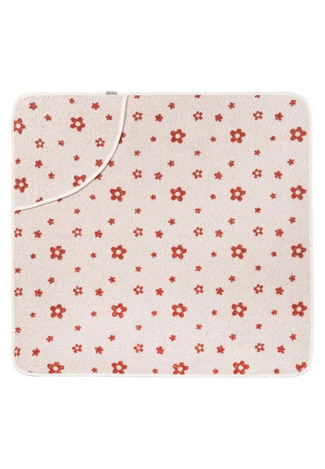 STERNTALER Kapuzenhandtuch 80x80 cm beige Frottee Blumen - Bild 3