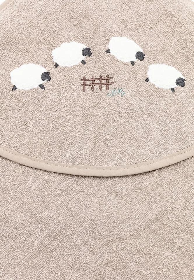 STERNTALER Kapuzenbadetuch 80x80 cm Beige Schaf Applikation Frottee - Bild 4