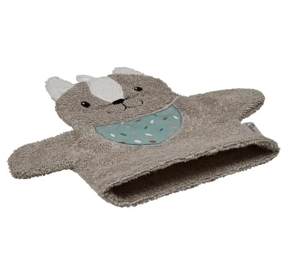 Sterntaler® Waschhandschuh Katze Lilly grau aus Baumwolle