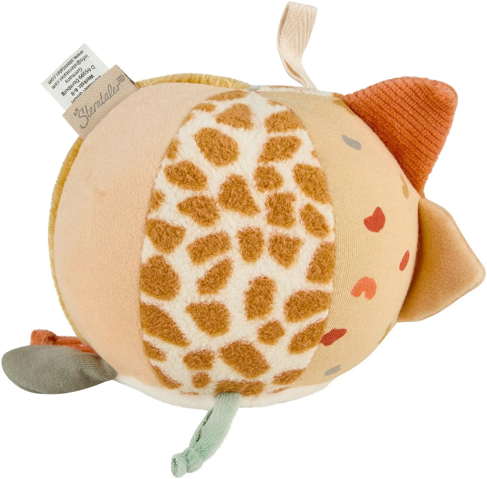 Sterntaler Softball Stoff Safari Beige Baby Spielzeug mit Befestigung