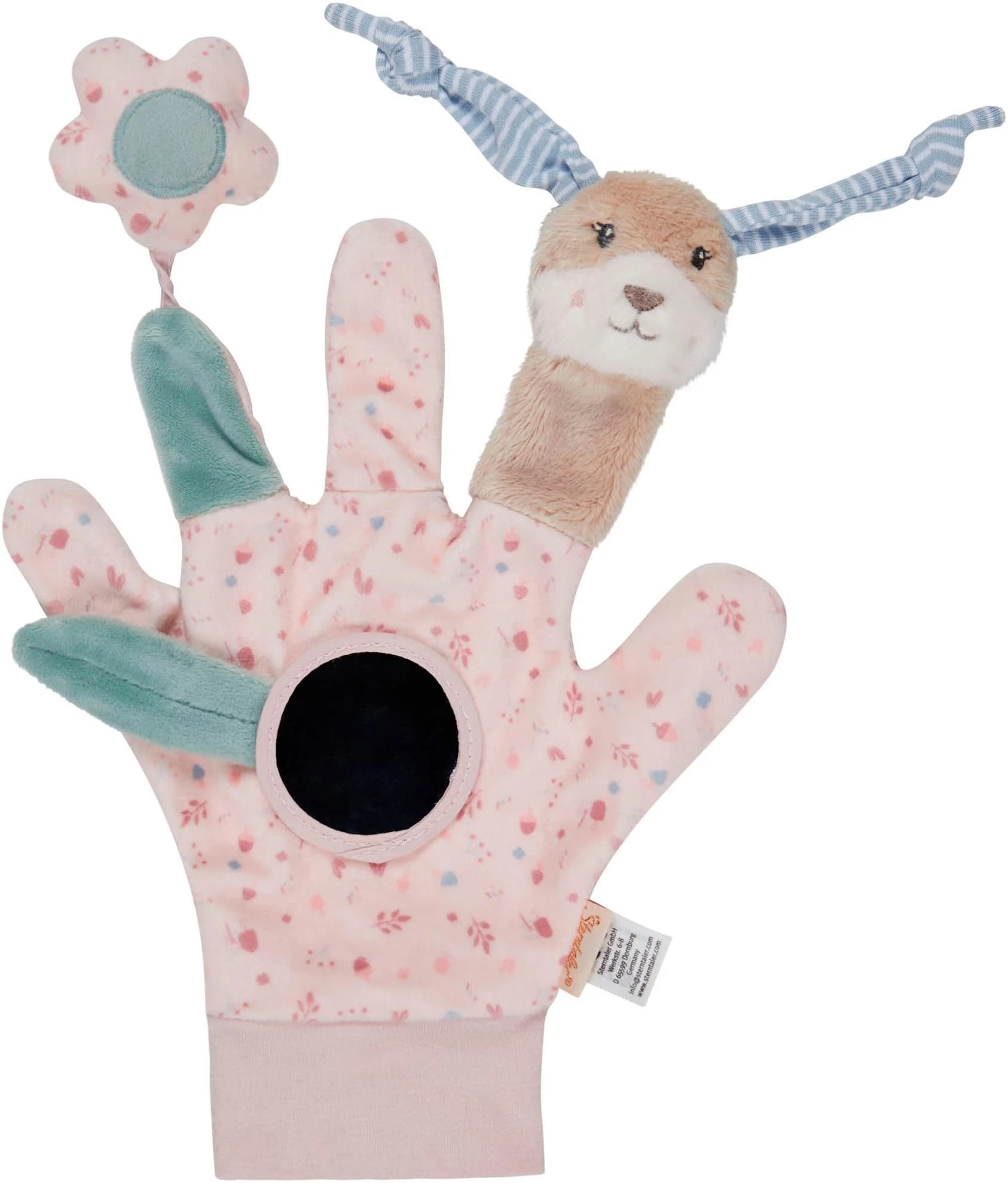 Sterntaler Spielhandschuh Hase Hanni Bunt Rosa Greifspielzeug