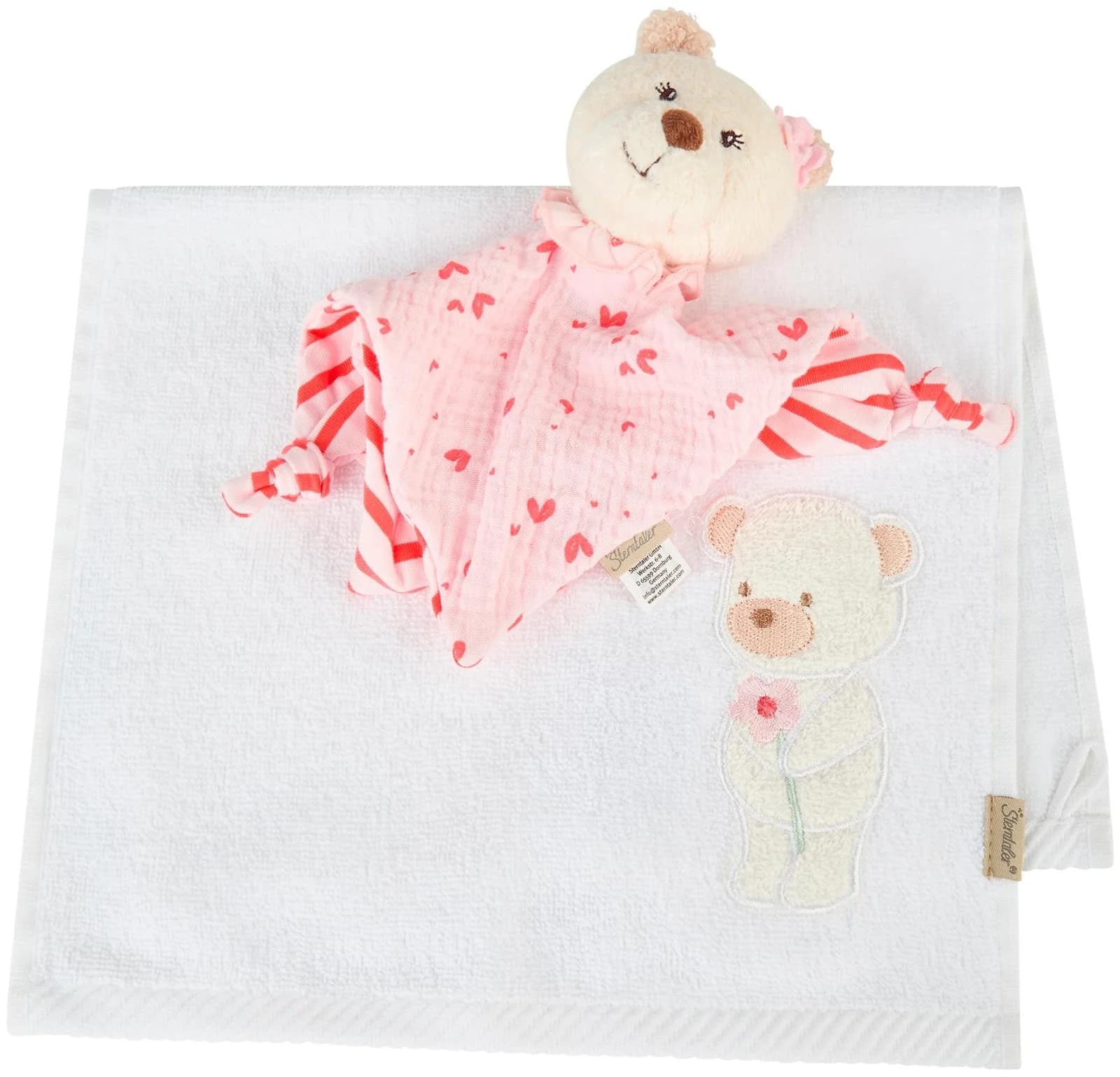 Sterntaler Geschenkset BÄR Betty Schmusetuch & Handtuch Rosa