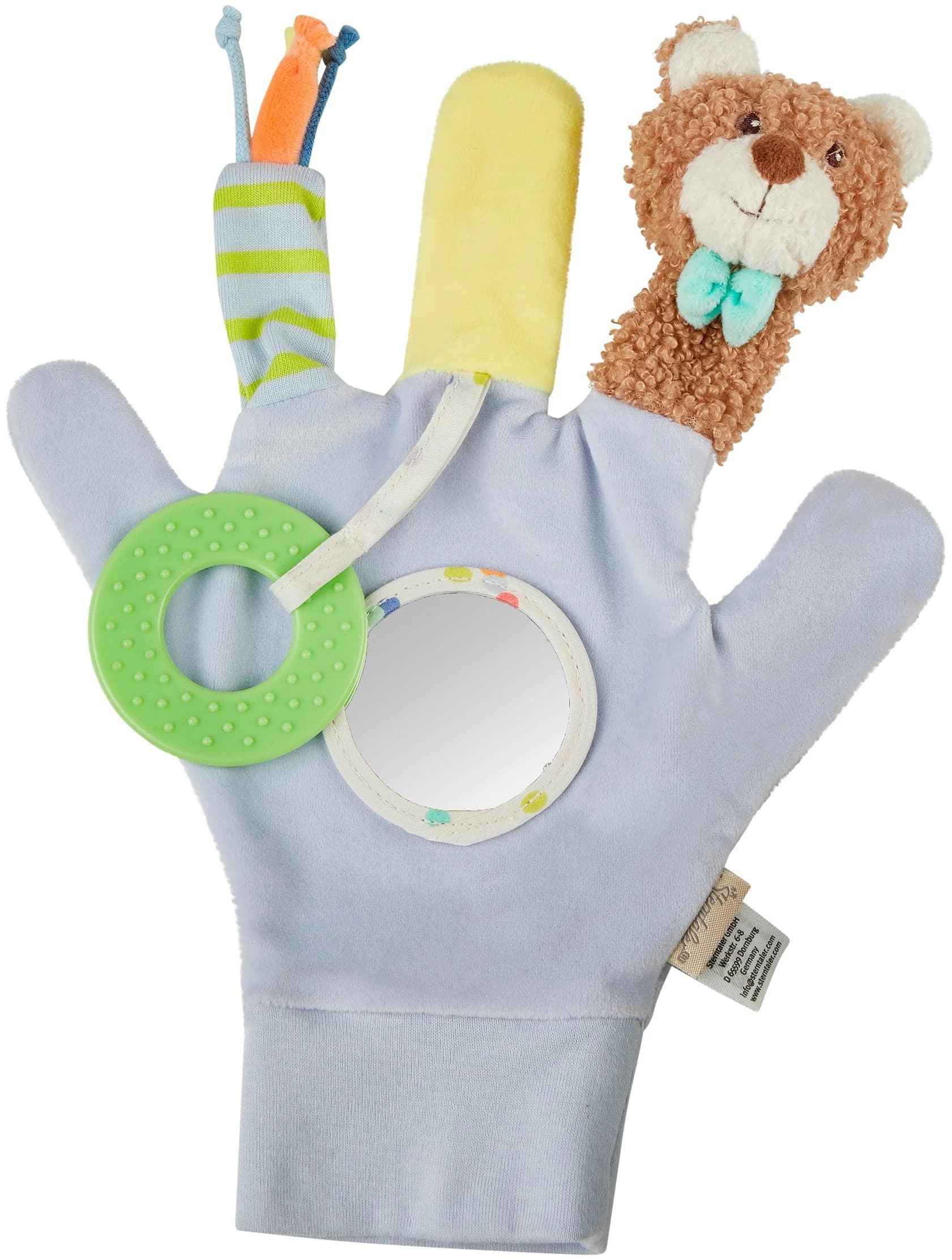 Sterntaler Spielhandschuh BÄR Bo Greifspielzeug Eisblau