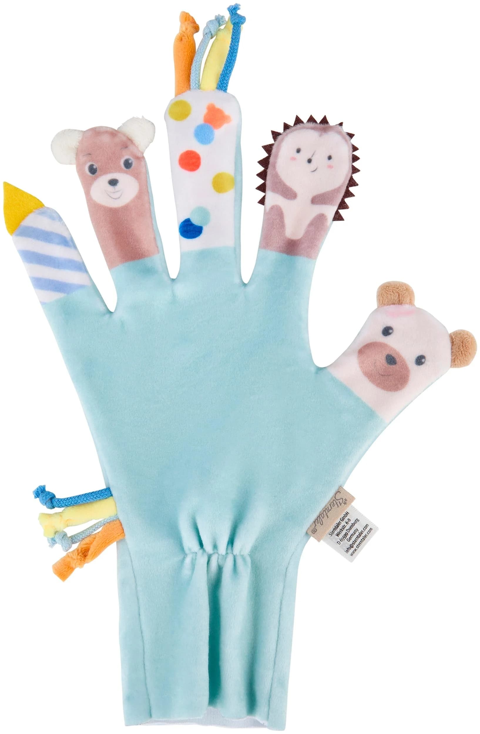 Sterntaler Spielhandschuh Familie Bär mintgrün Greifspielzeug