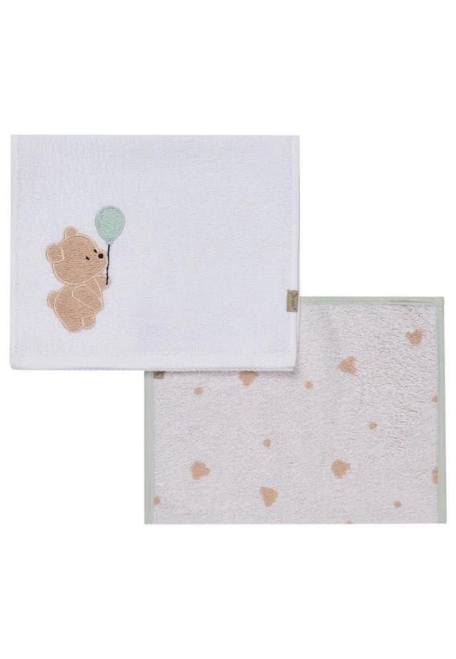 Sterntaler® Kinderhandtuch 2er-Pack BÄR Bo Weiß Frottee
