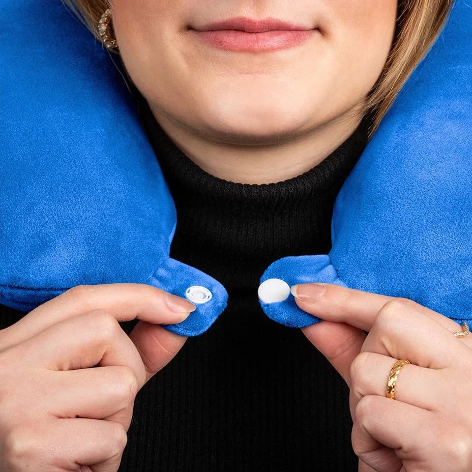 WINLIFE Reisekissen Memory Foam Nackenhörnchen Blau - Bild 3