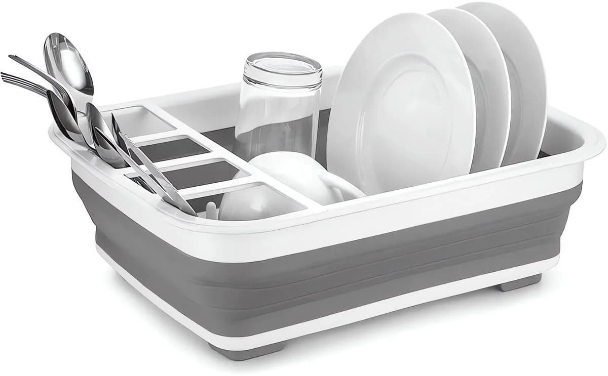 König Design Geschirrständer Abtropfgestell faltbar grau - Bild 4