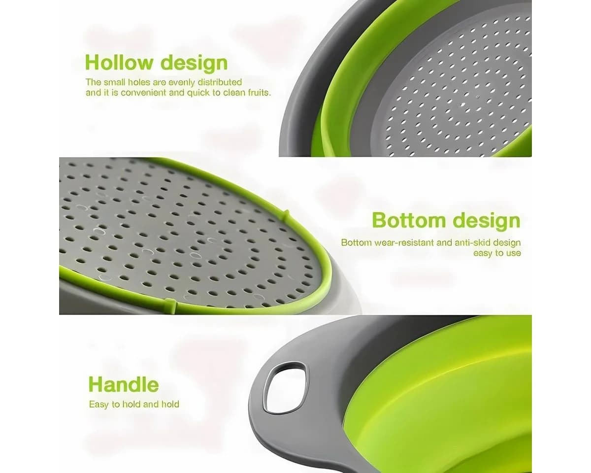 König Design Faltbares Nudelsieb 2er Set Silikon - Bild 5