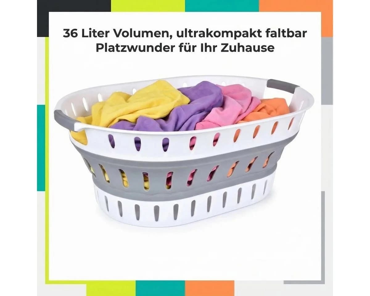 König Design Wäschekorb faltbar 36L - Bild 5