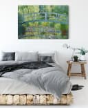 Pixxprint Leinwandbild Claude Monet - Die japanische Brücke Bunt Bild 3