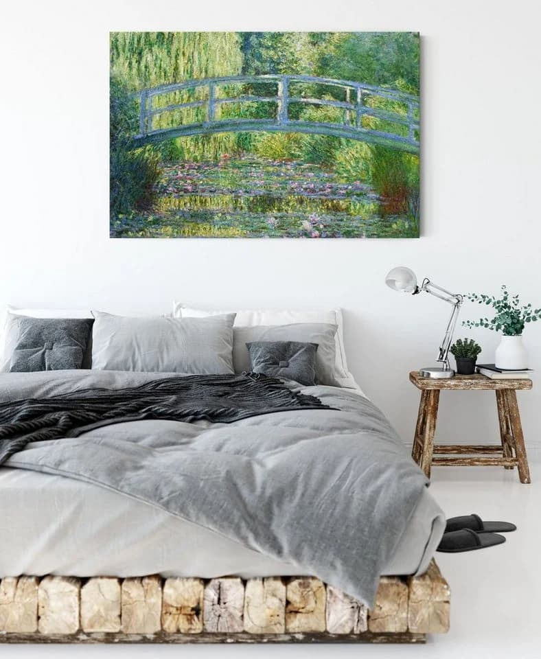 Pixxprint Leinwandbild Claude Monet - Die japanische Brücke Bunt - Bild 3