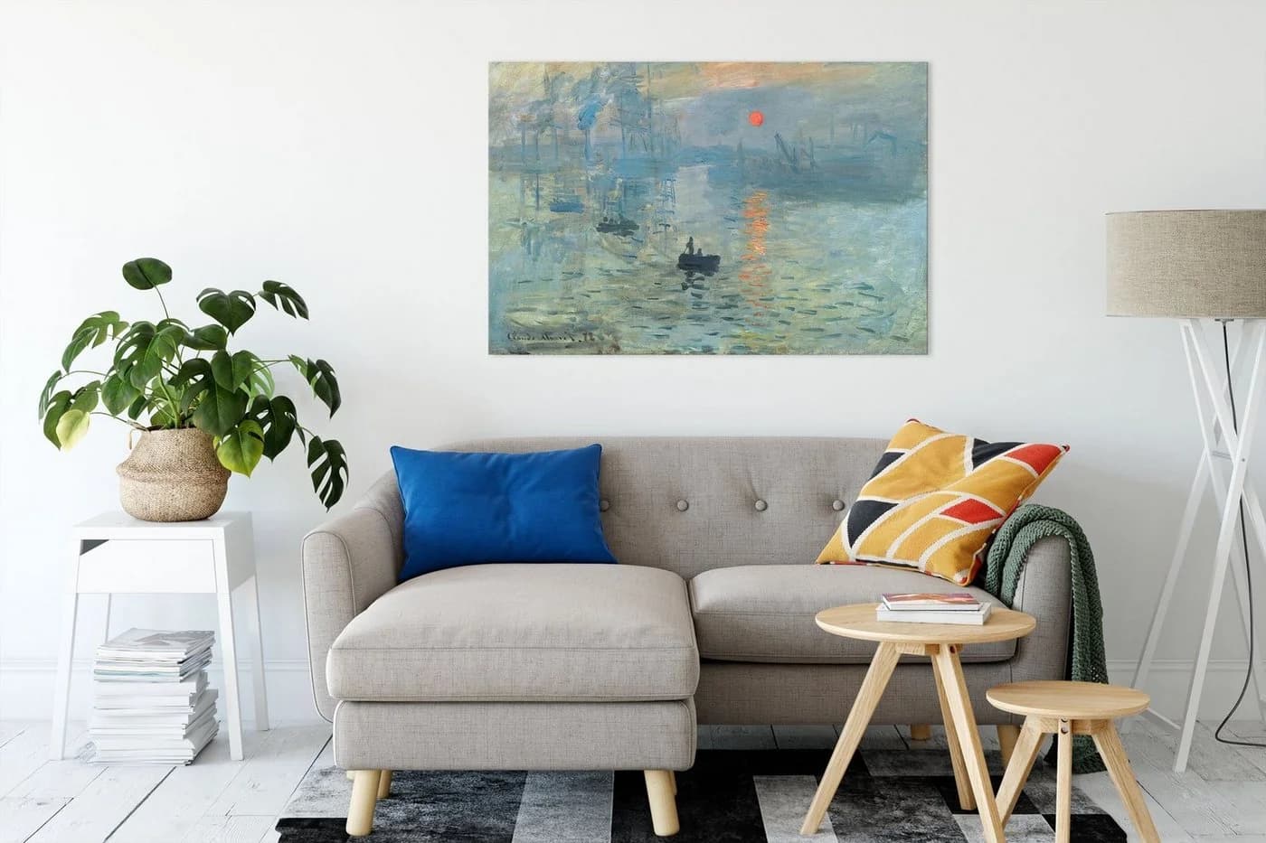 Pixxprint Leinwandbild Claude Monet - Impression Sonnenaufgang