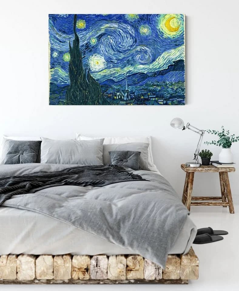 Pixxprint Leinwandbild Vincent Van Gogh Die Sternennacht Bunt - Bild 3