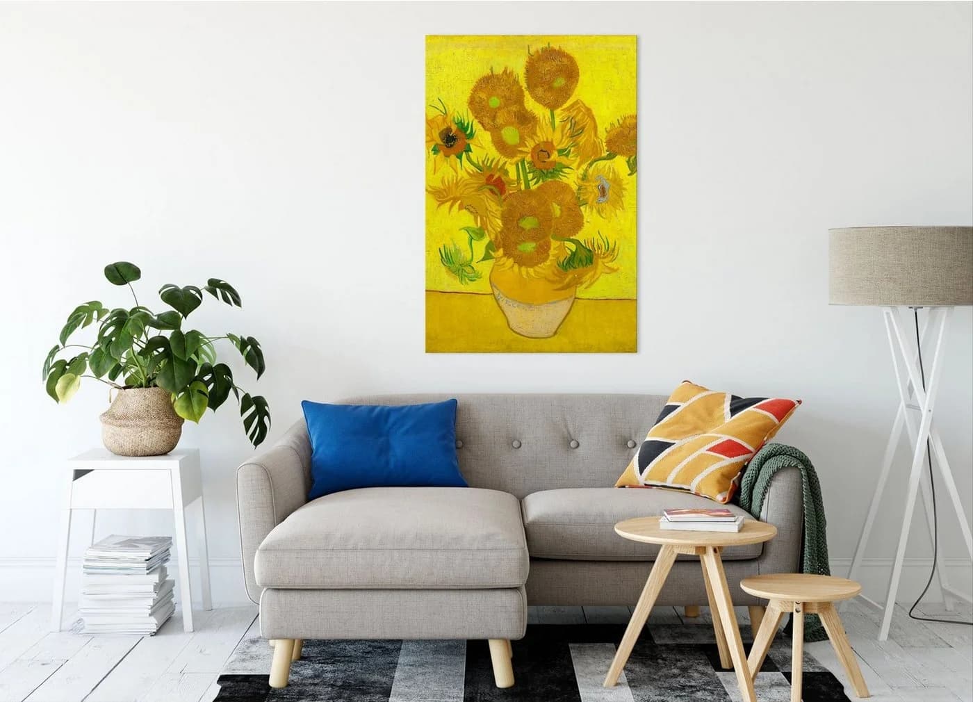 Pixxprint Leinwandbild Vincent Van Gogh Sonnenblumen II Bunt