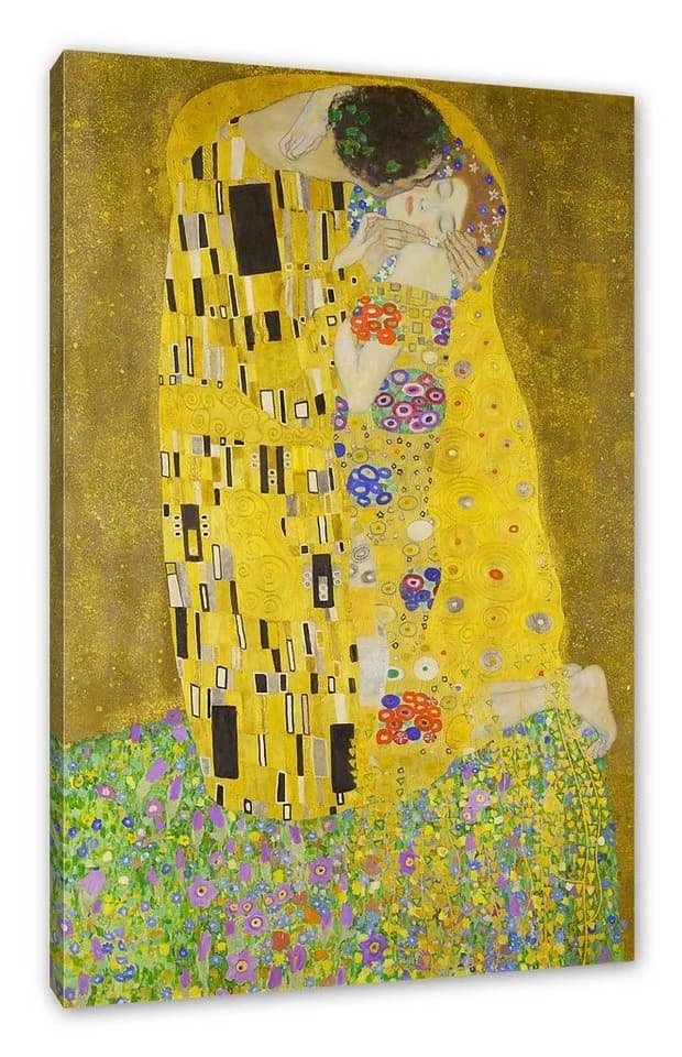 Pixxprint Leinwandbild Gustav Klimt - Der Kuss Bunt - Bild 2