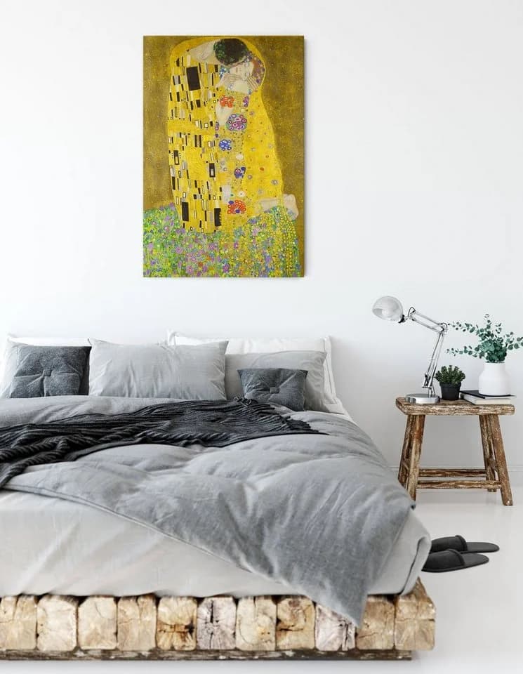 Pixxprint Leinwandbild Gustav Klimt - Der Kuss Bunt - Bild 3