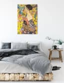Pixxprint Leinwandbild Gustav Klimt - Frau mit Fächer Bunt Bild 3