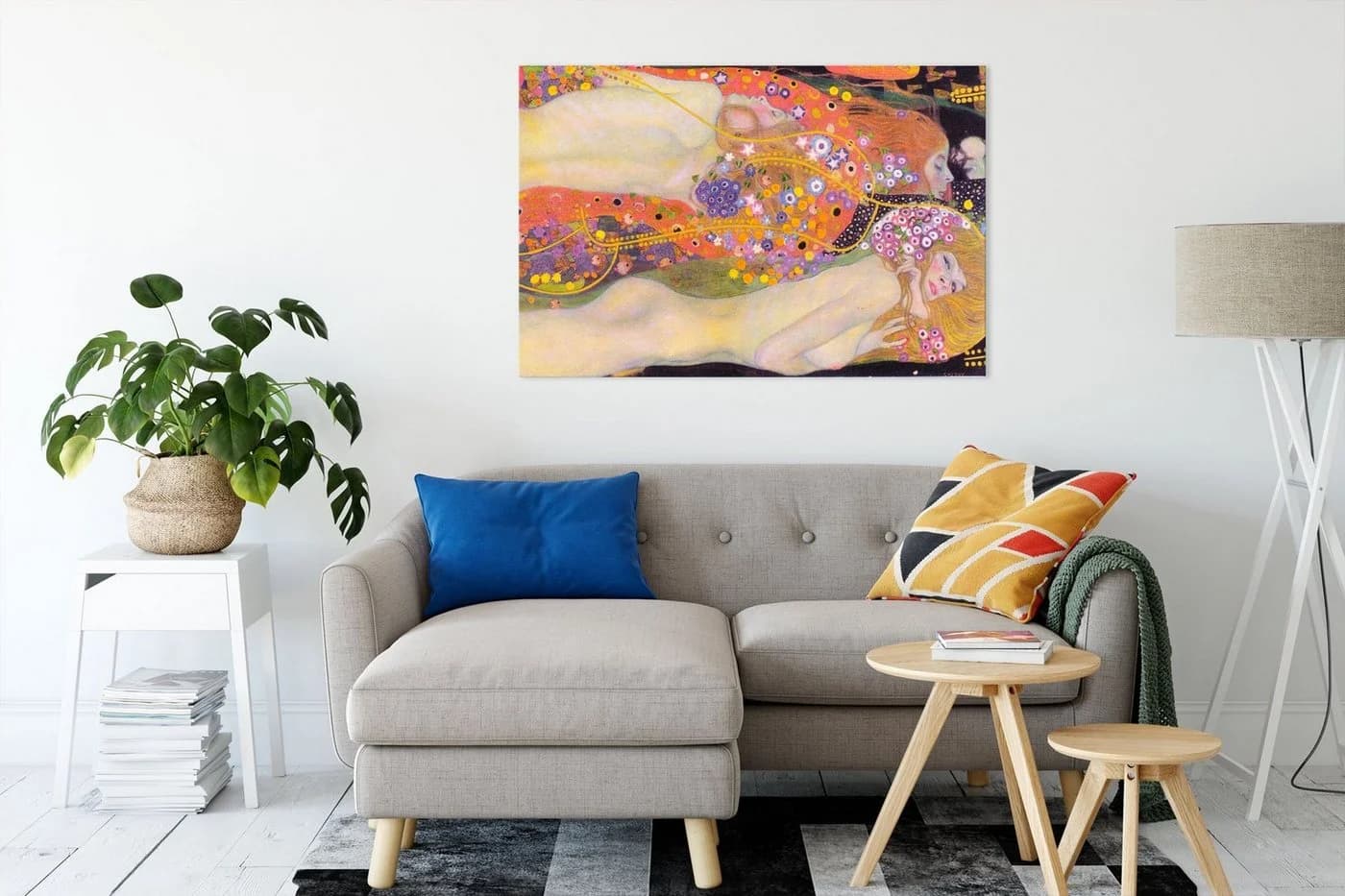 Pixxprint Leinwandbild Gustav Klimt Wasserschlangen II