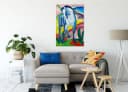 Pixxprint Leinwandbild Franz Marc - Blaues Pferd Bunt Bild 1