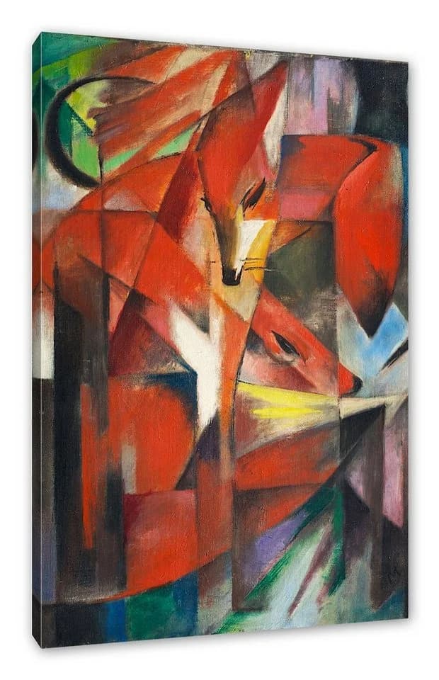 Pixxprint Leinwandbild Franz Marc - Füchse, Leinwandbild fertig bespannt, inkl. Zackenaufhänger - Bild 2