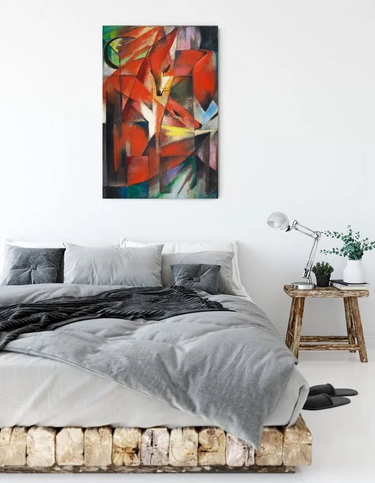 Pixxprint Leinwandbild Franz Marc - Füchse, Leinwandbild fertig bespannt, inkl. Zackenaufhänger - Bild 3
