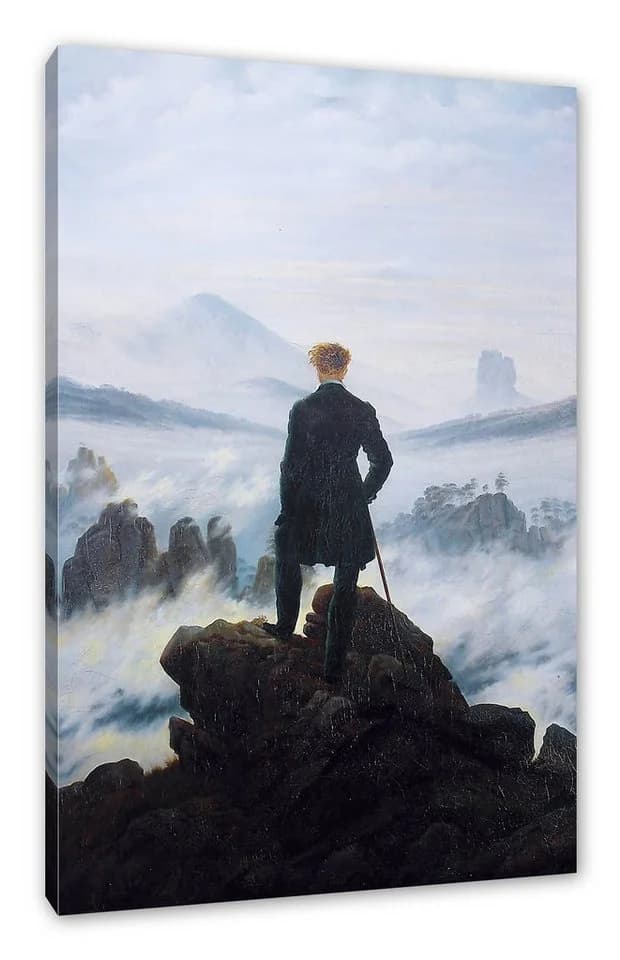 Pixxprint Leinwandbild Caspar David Friedrich Wanderer über dem Nebelmeer - Bild 2